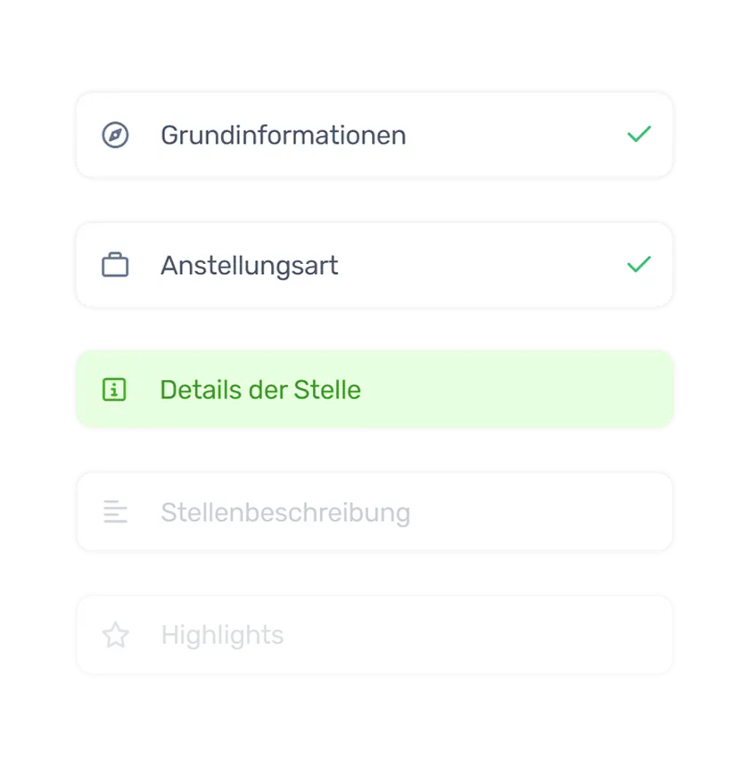 Stellenangbote Editor Navigation