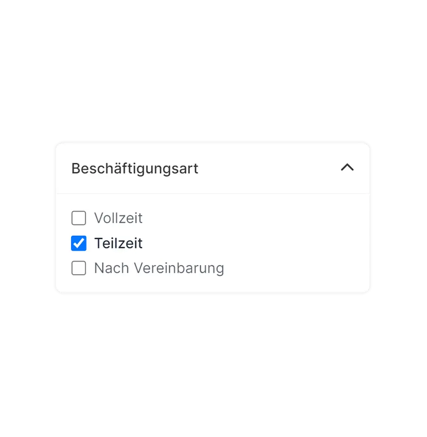 Stellenportal Anstellungsart filtern