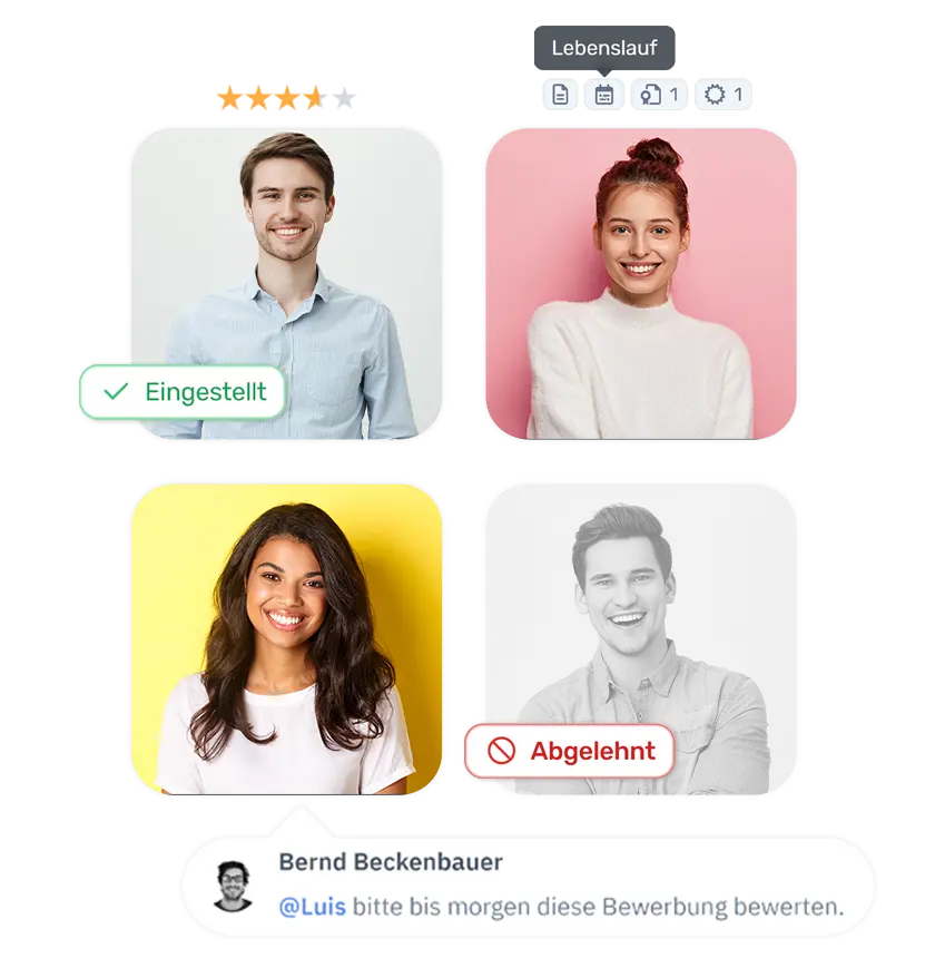 Bewerbungen mit Eigenschaften