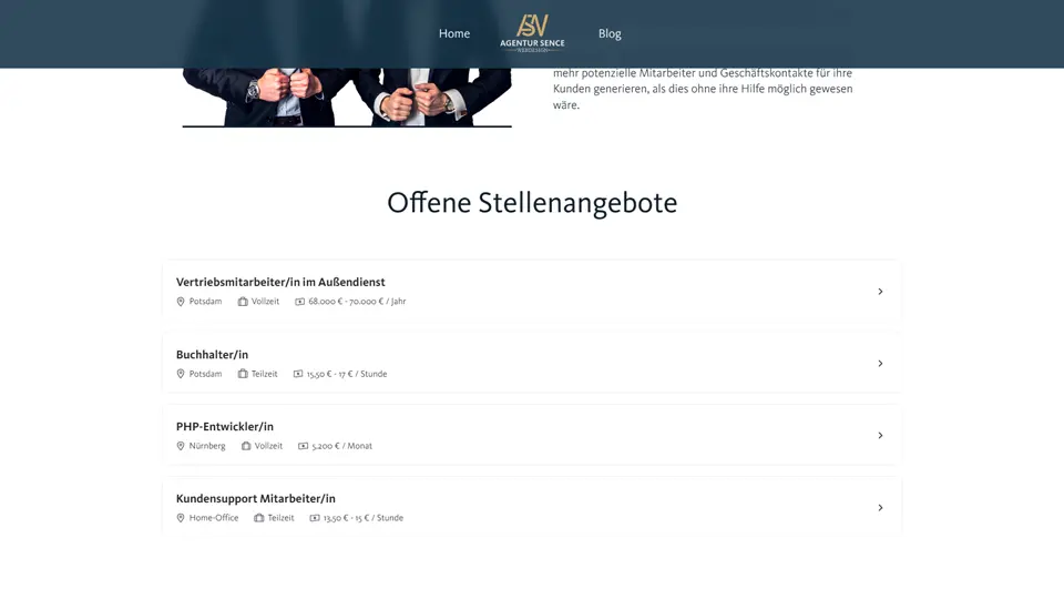 Vorschau eines Bewerbungsformulares