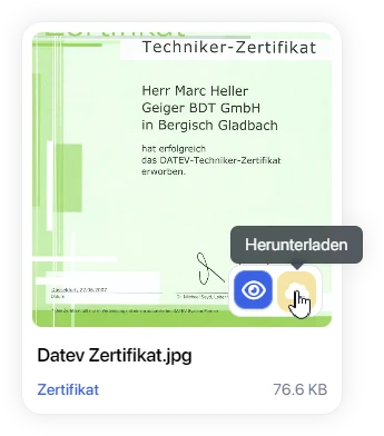 Anhang eines Bewerbers