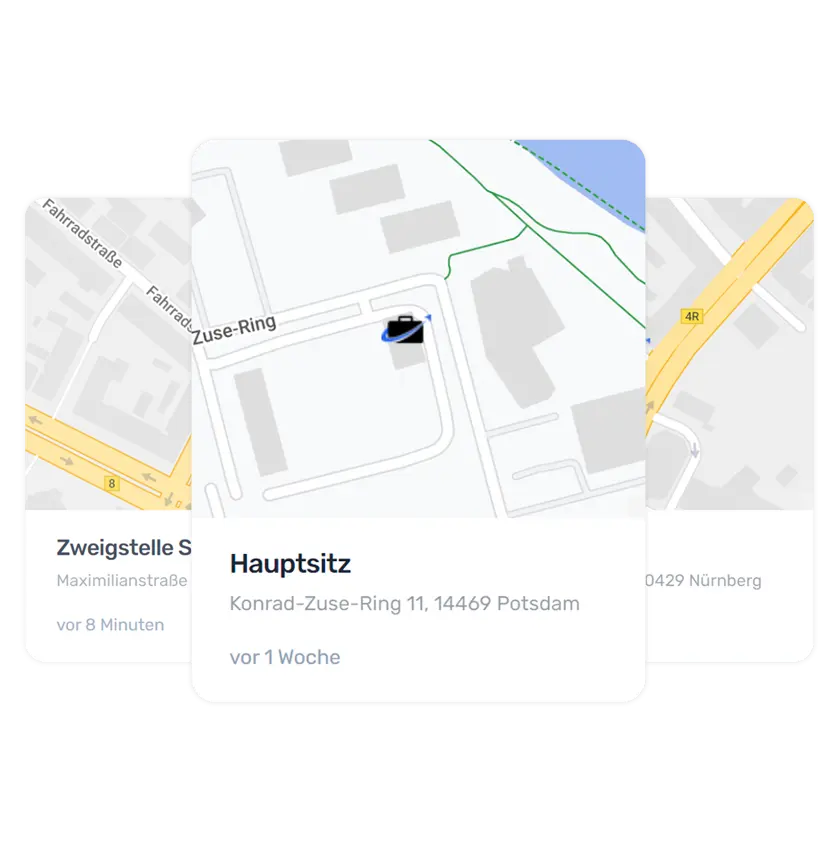 Standorte mit Kartenansicht