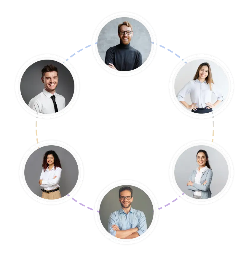 Personen im Kreis angeordnet