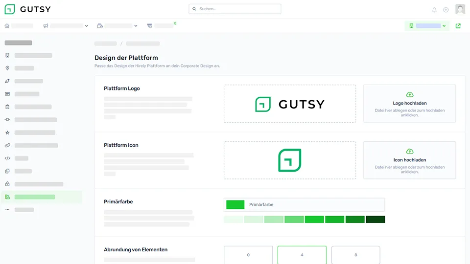 Einstellungen für das Plattform-Branding