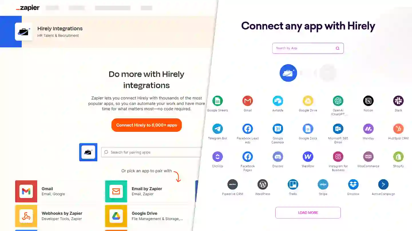 Screenshot der Zapier Website