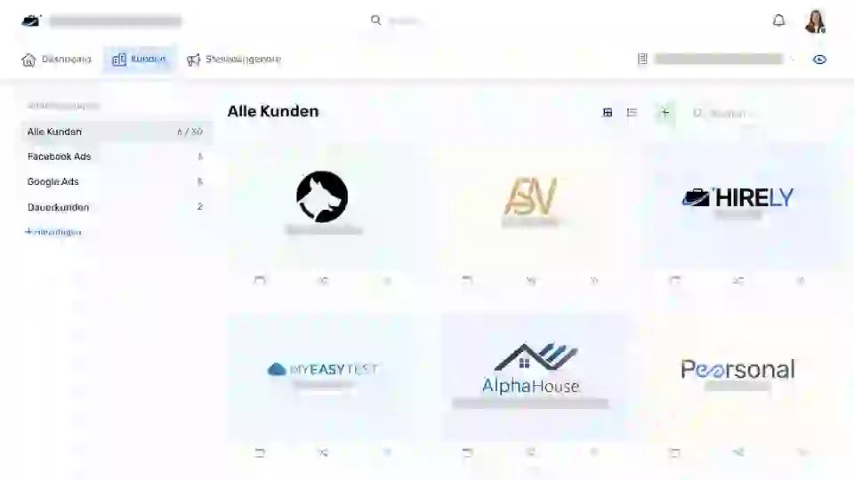 Liste mit Kunden einer Recruiting-Agentur