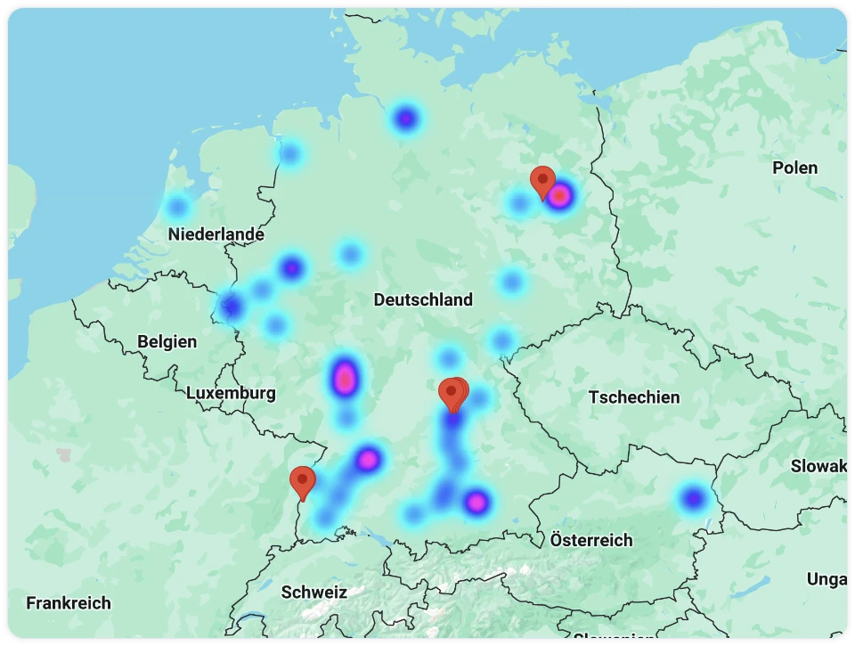 Heatmap von Bewerbern