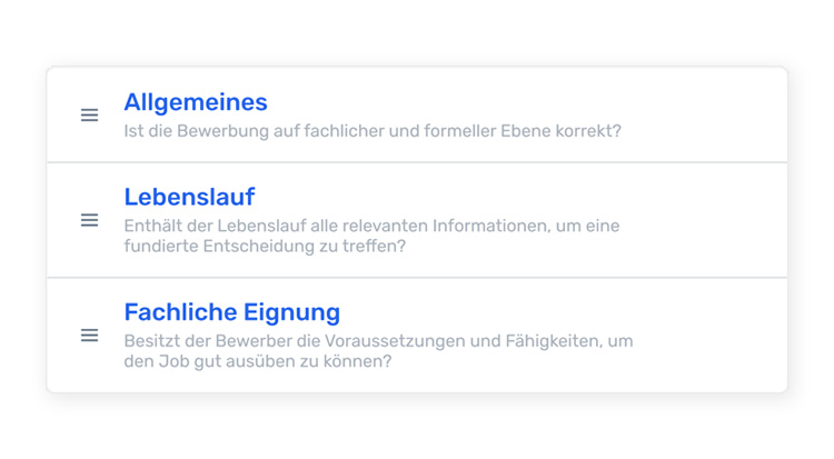 Ein Nutzer bewertet eine Bewerbung