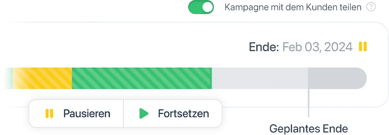 Zeitstrahl für Kampagnen