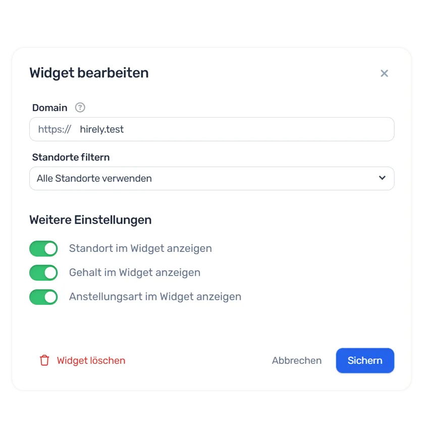 Anpassungsmöglichkeiten von Widgets